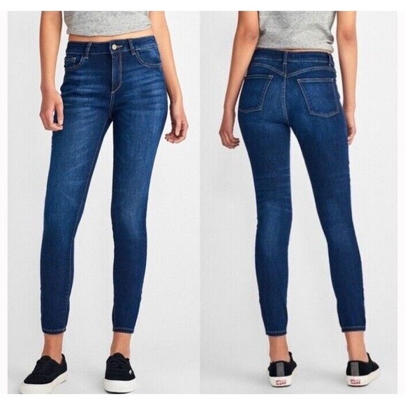 DL1961 Farrow Jeans Skinny High Rise Instaslim Ankle Premium 32 Dark Wash EUC - Picture 1 of 10